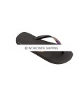 Black & Inner Stripe (Volcano + Blue Volcano) Crystal Flip Flops