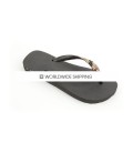 Black & Plaid Crystal Flip Flops
